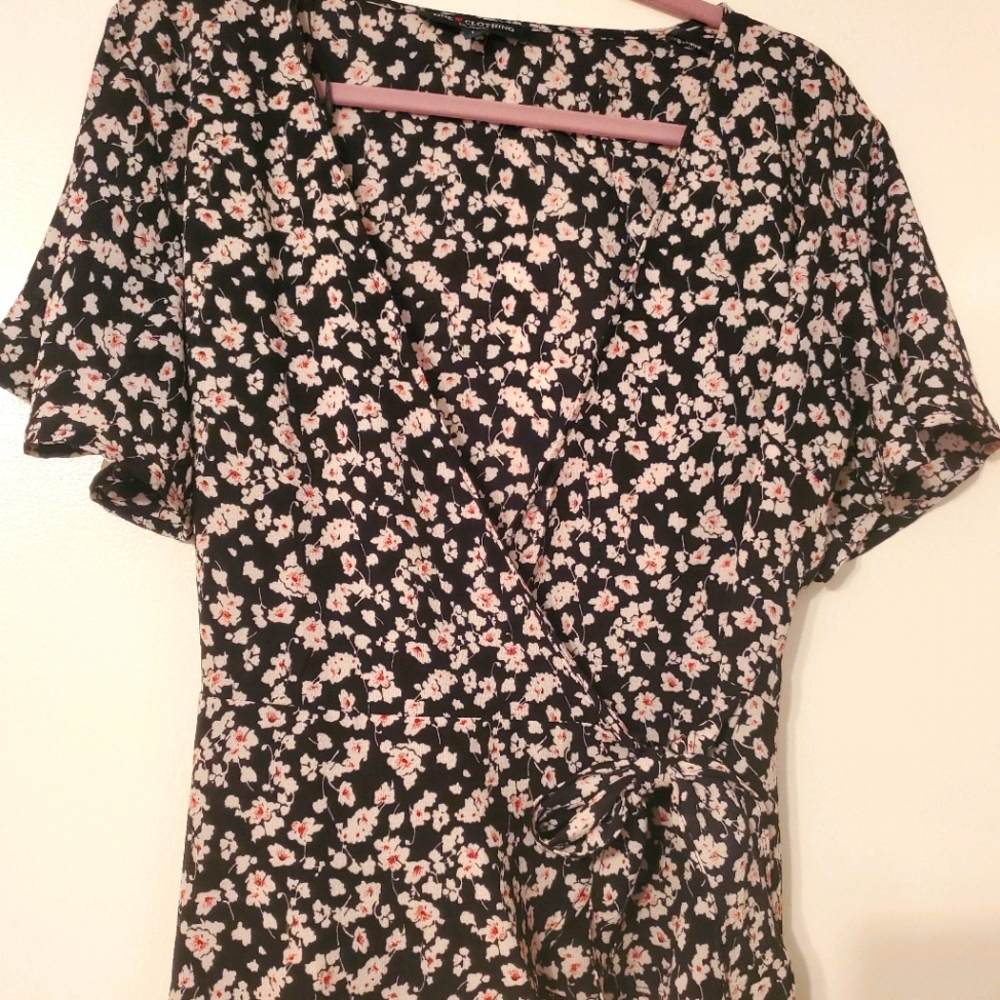 Floral Wrap Blouse